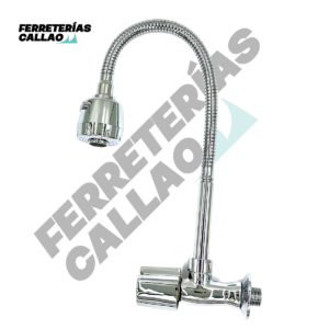 llave lavadero flexible FUGUESA de bronce cromado para pared