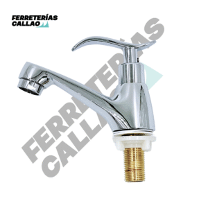 llave lavatorio monaco de bronce con acabado cromado brillante