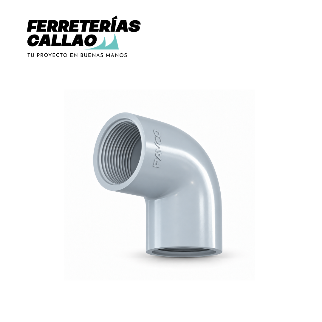 Codo 1/2" con Rosca PAVCO Agua PVC
