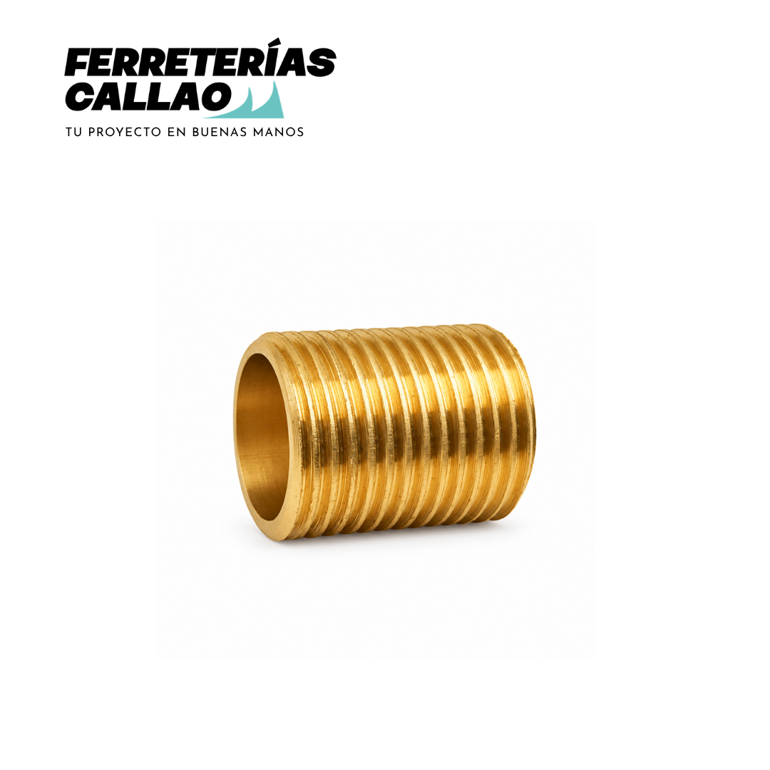 Niple de Bronce 1/2" x 1"