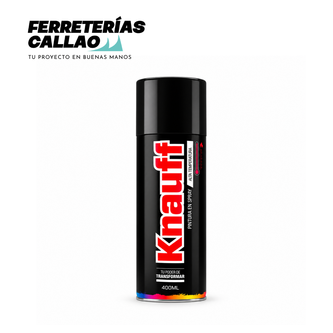 Pintura Spray KNAUFF alta temperatura negro brillante 400ml en Ferreterías Callao