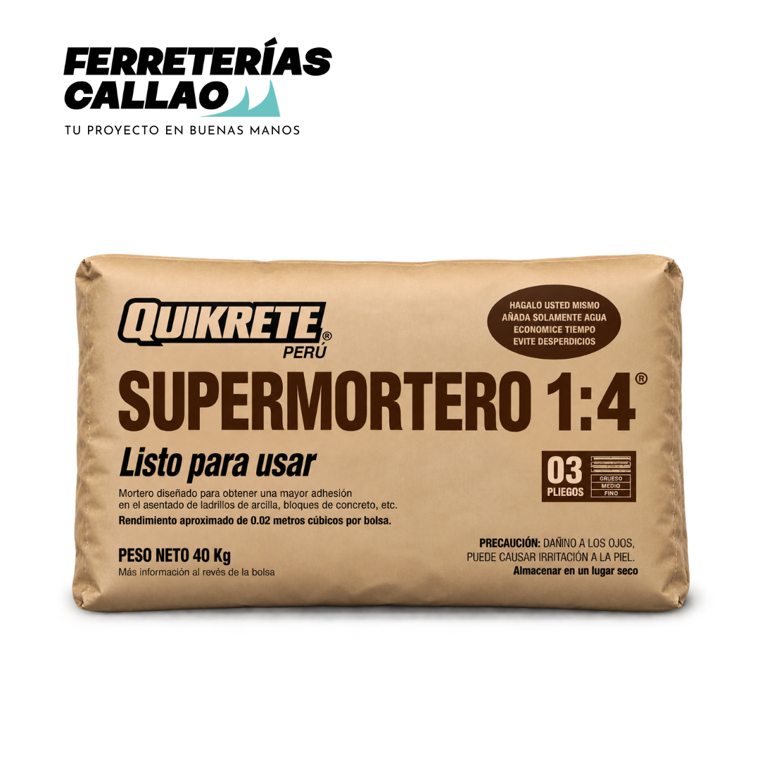 Supermortero Quikrete bolsa 40kg listo para usar